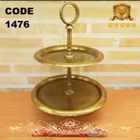 شیرینی خوری دو طبقه برنجی آنتیک کد 1476