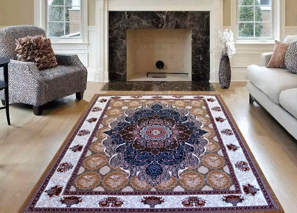 فرش ماشینی9متری ارزان قیمت کاشان  طرح چکاوک(ارسال رایگان)