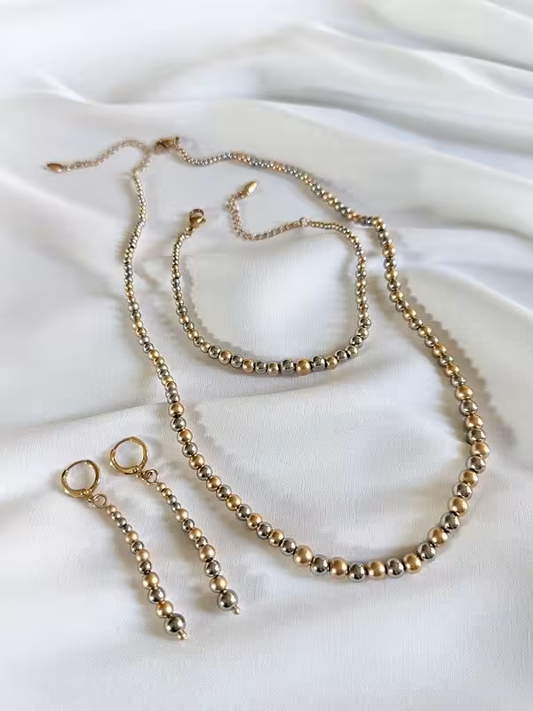 سرویس زنانه البرنادو طرح طلا برند ژوپینگ رنگ ثابت ضد حساسیت