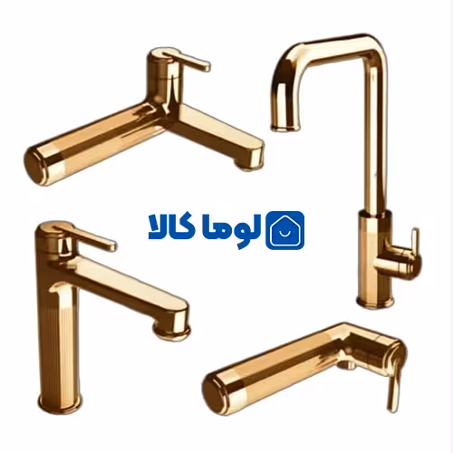 ست شیر آلات راسان مدل رزالین طلا مات