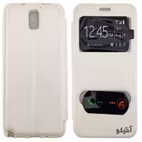 قاب Samsung Note3 لوگو Kaishi مدل کلاسوری طرح چرم / رنگ سفید – کد 41311