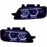 خرید چراغ جلو اسپرت پژو 405 SLX مدرن مدل 3D-Hexa سفید داخل مشکی بدون موتور دو عددی | اتوموبی