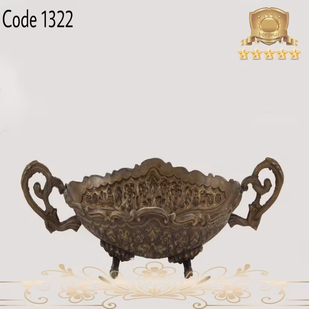 شکلات خوری طرح گل برنجی 1322