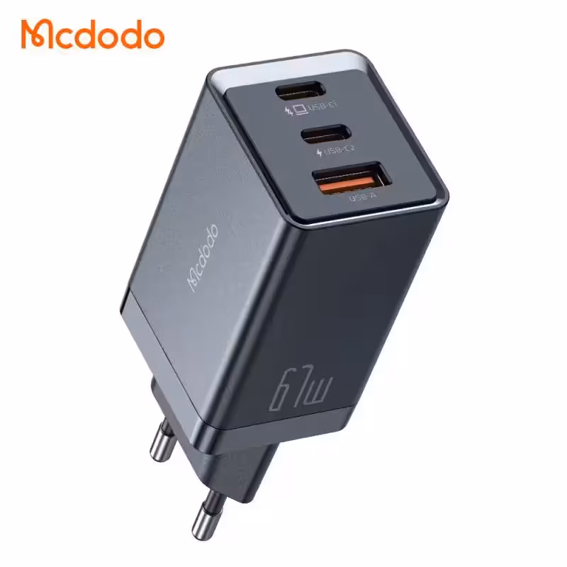 شارژر آداپتور دیواری مینی 3پورت 67وات مک دودو مدل MCDODO CH-1541 GaN5 PRO