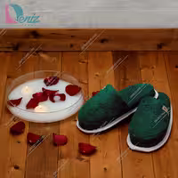 دمپایی حوله ای طرح کرالیچ رنگ یشمی