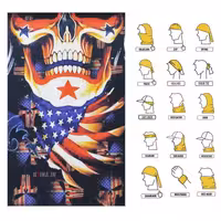 دستمال سر و گردن چند کاره دخترانه و پسرانه طرح اسکلت F6