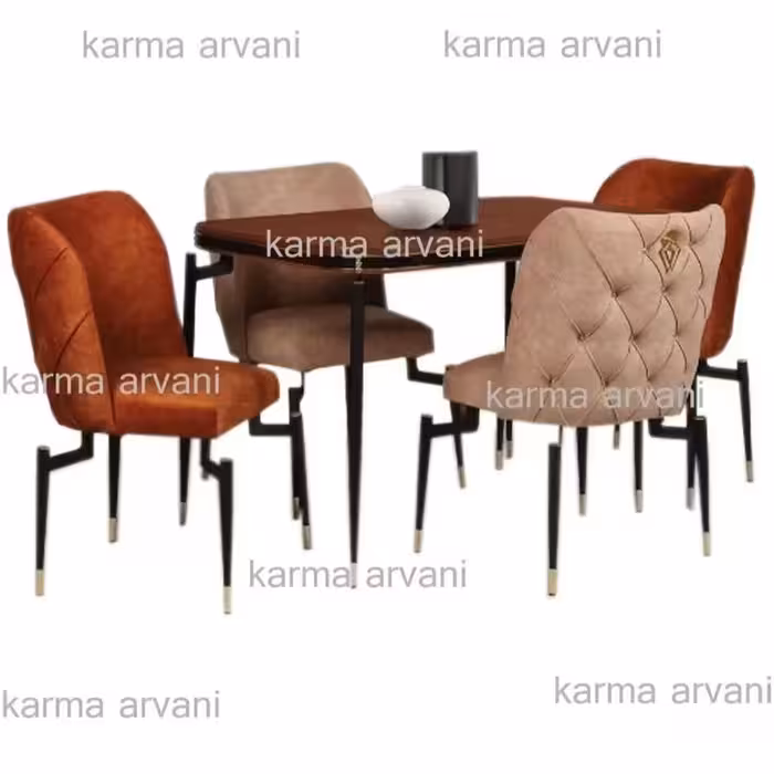 میز ناهارخوری 10نفره استیل مدل ایفل 01 رنگ کرم آجری برند کارما ارسال راااااااااااایگان 