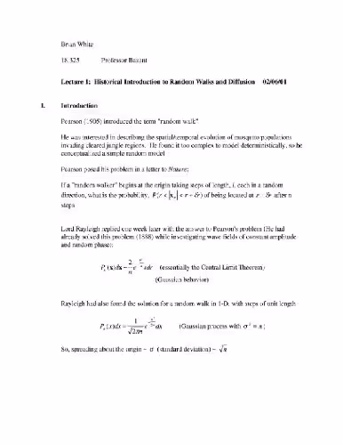 خرید و دانلود نسخه کامل کتاب Introduction to random walks and diffusion (lecture notes 2001)