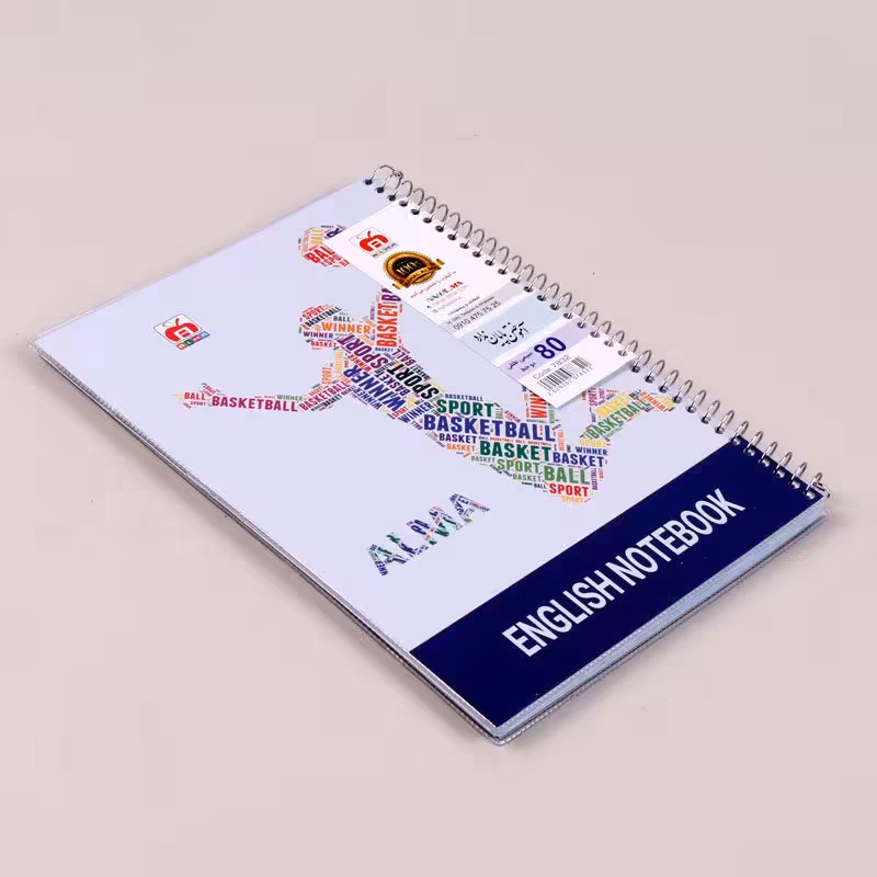 دفتر سیمی 80 برگ 2 خط طرح فانتزی نهال آلما کد 7832