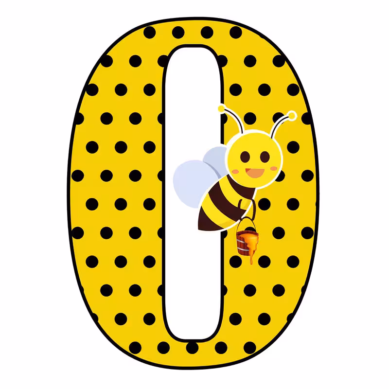 استند رومیزی تولد مدل عدد 0 طرح زنبور کد 1143