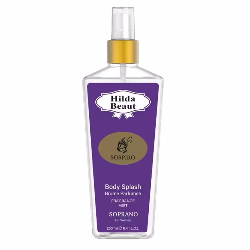 بادی اسپلش زنانه هیلدا بیوت مدل ساسپیرو HILDA BEAUT SOSPIRO BODY SPLASH حجم 250mL