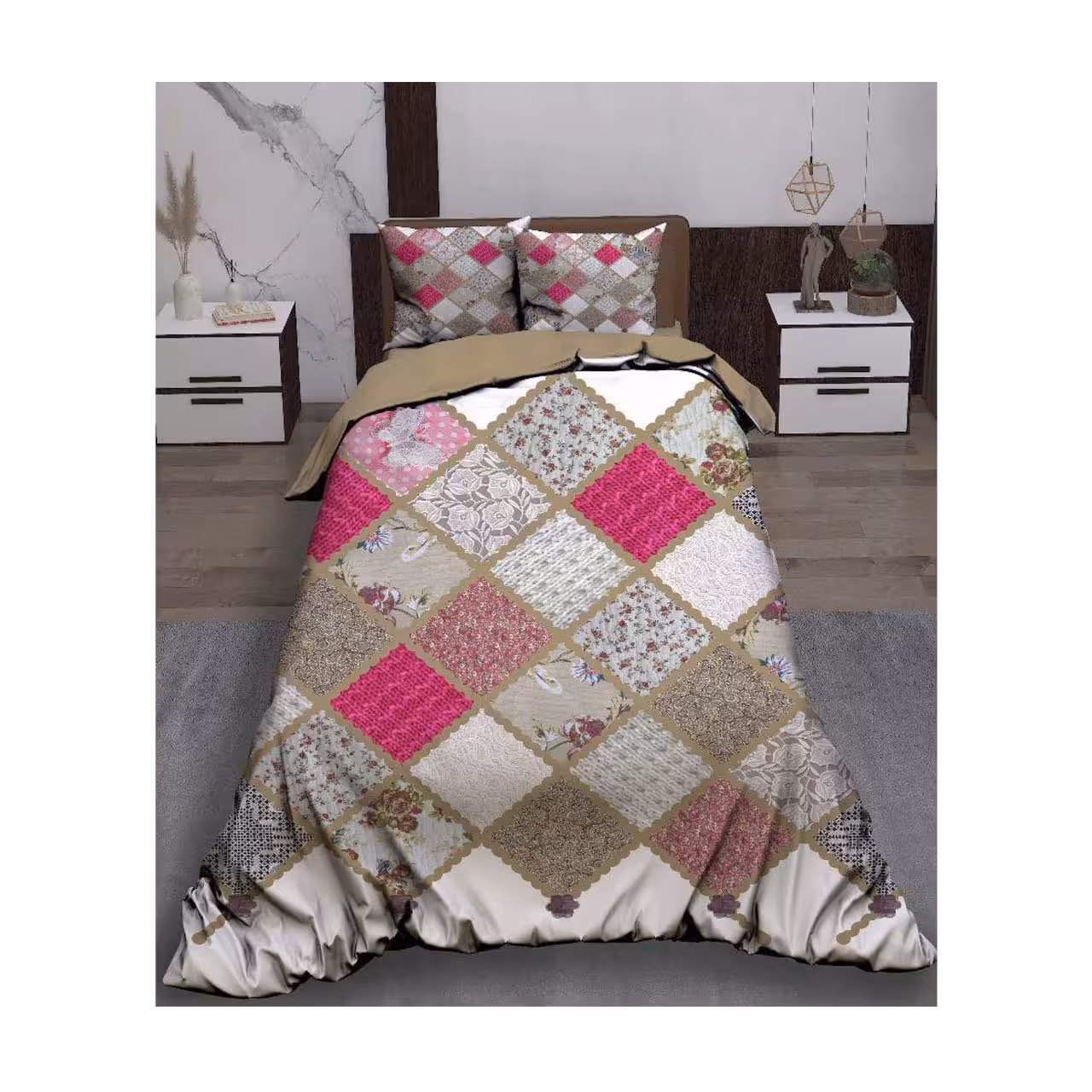 سرویس روتختی یک نفره کارینا مدل سه بعدی 5 تکه کد 1194