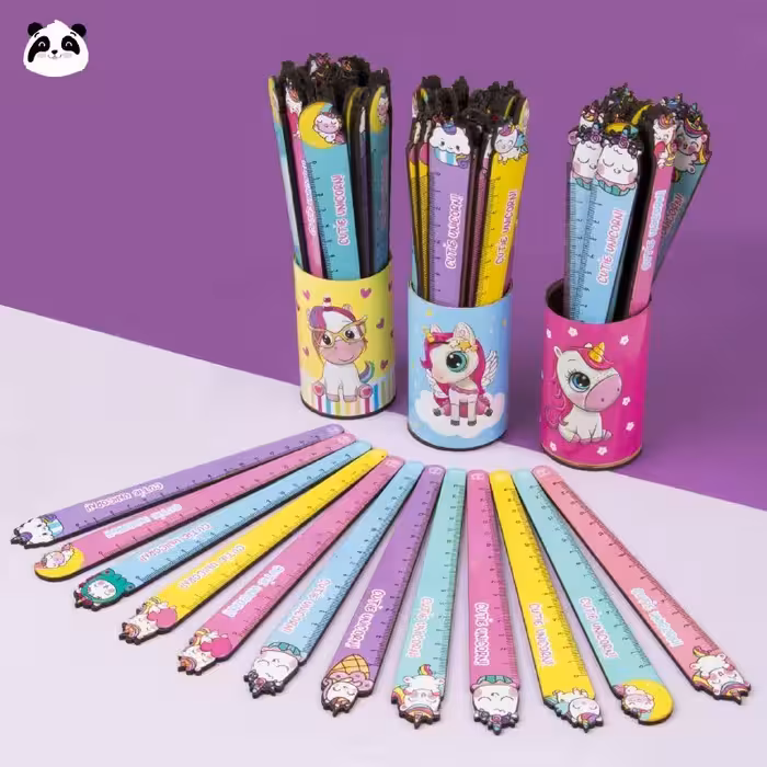 خط کش چوبی طرح یونیکورنی 