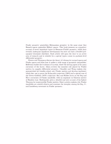 خرید و دانلود نسخه کامل کتاب A sampler of Riemann-Finsler geometry