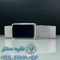 دستبند عقیق مشکی با قاب نقره