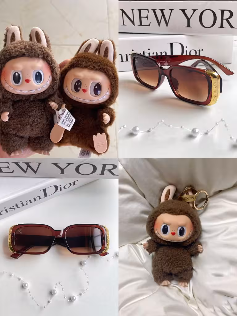 عینک افتابی برند prada شکلاتی ترند دخترانه زنانه یووی400