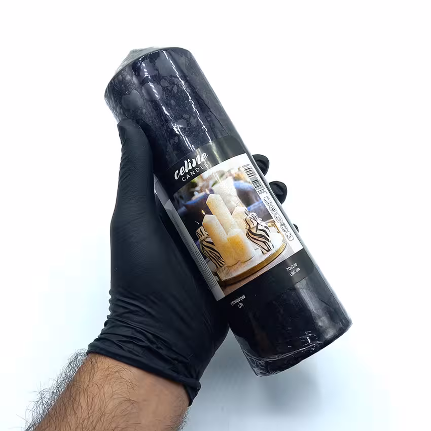 شمع استوانه ای مشکی ارتفاع 24 کد 550009