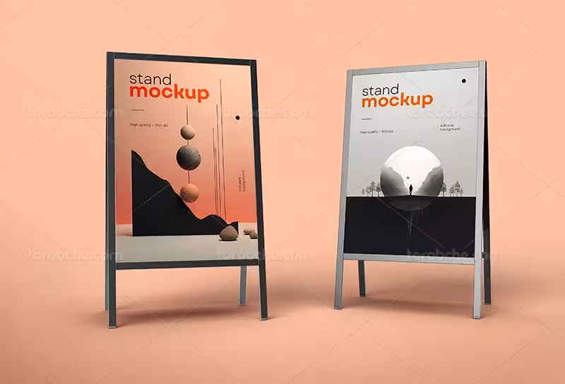 موکاپ لایه باز بنر هشتی | گرافیک با طعم تربچه