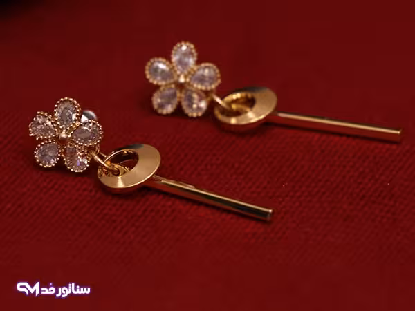 گوشواره استیل نگین دار کد G5054