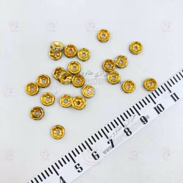 رینگ نگین دار سایز 8 ( طلایی ) بسته 50 عددی