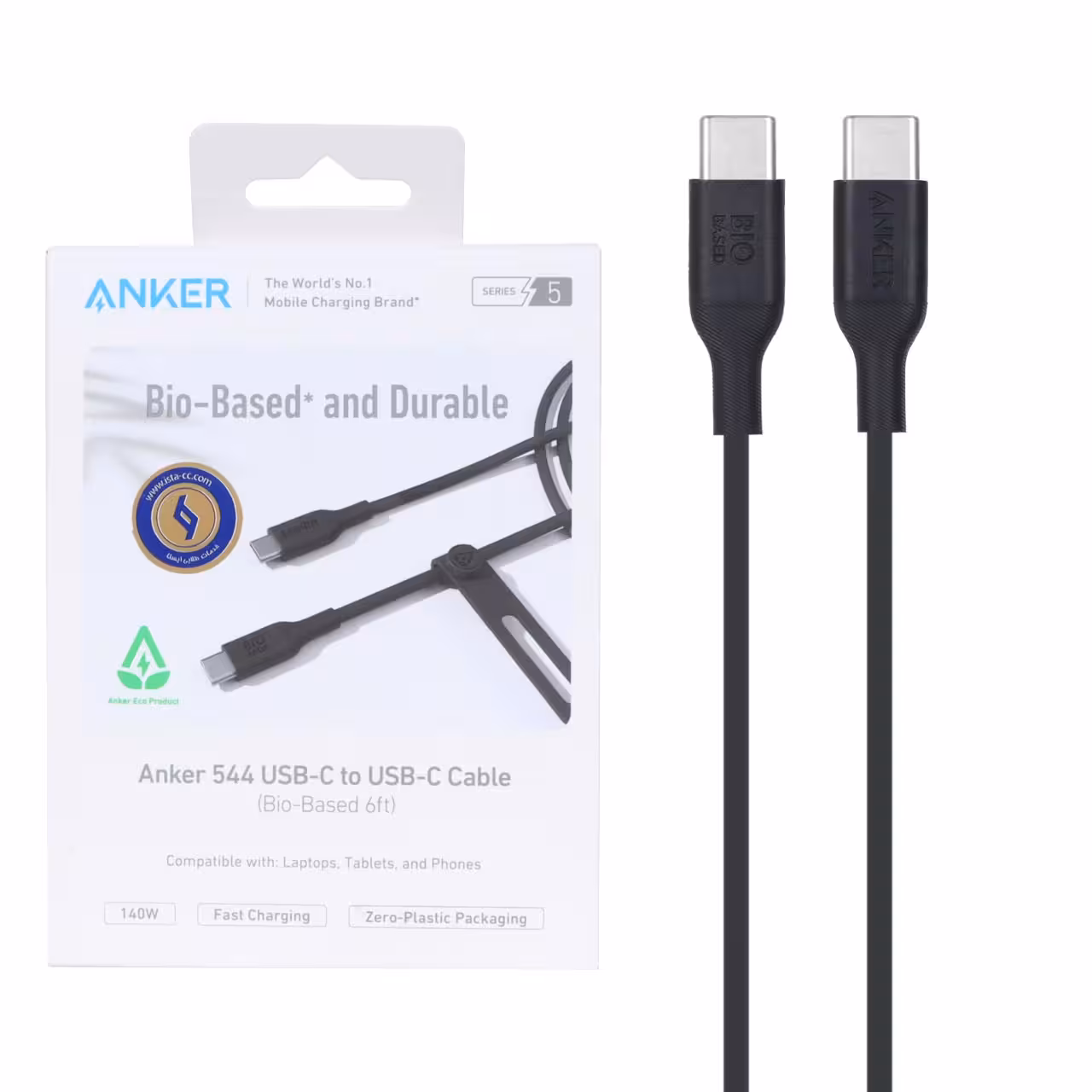 کابل شارژ Anker Type-C To Type-C مدل A80F2H11 - مشکی