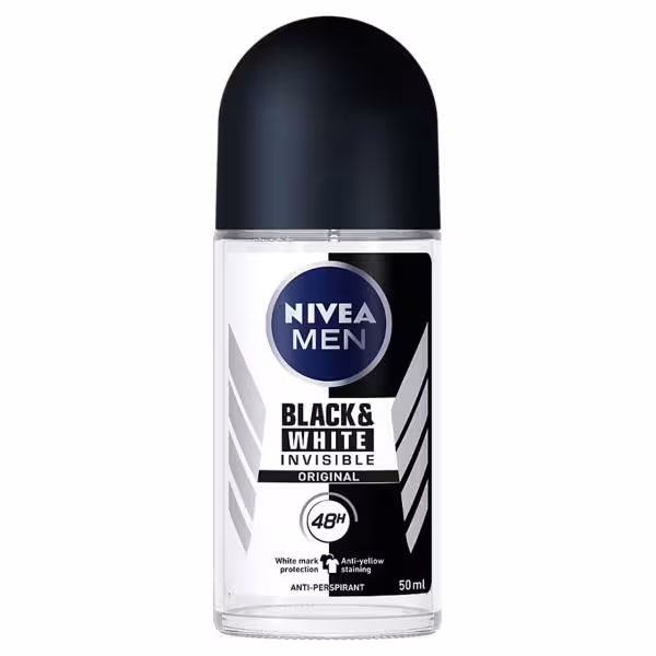 مام ضد تعریق مردانه Original نیوآ Nivea مدل Black & White Invisible حجم 50 میل