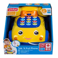 تلفن چرخ دار کشیدنی زرد وین فان winfun