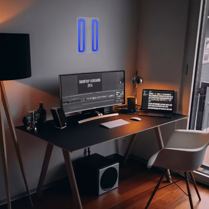 چراغ دیواری نئون دیزاین مدل Pause_BL