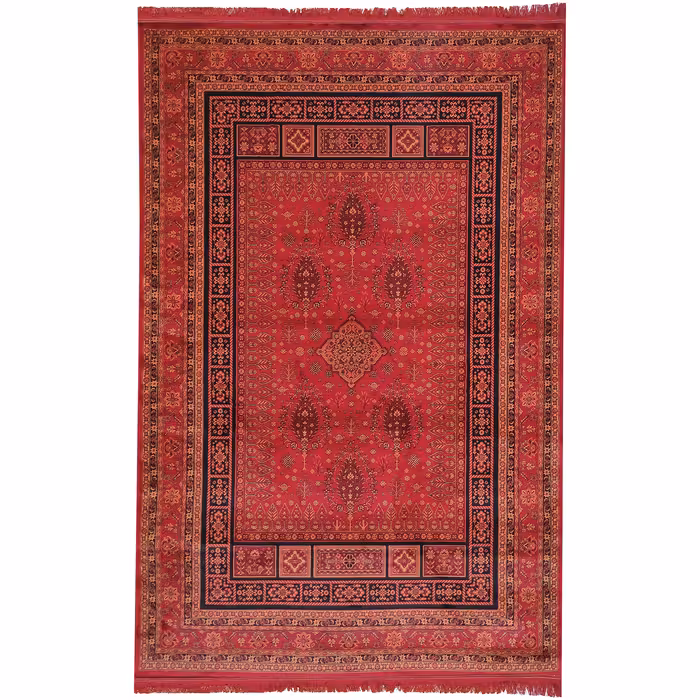 فرش ماشینی زمرد مشهد مدل کهنه نما زمینه لاکی