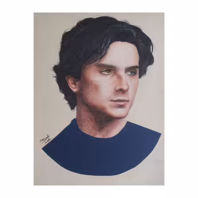 نقاشی مداد رنگی مدل تیموتی شالامه کد 01