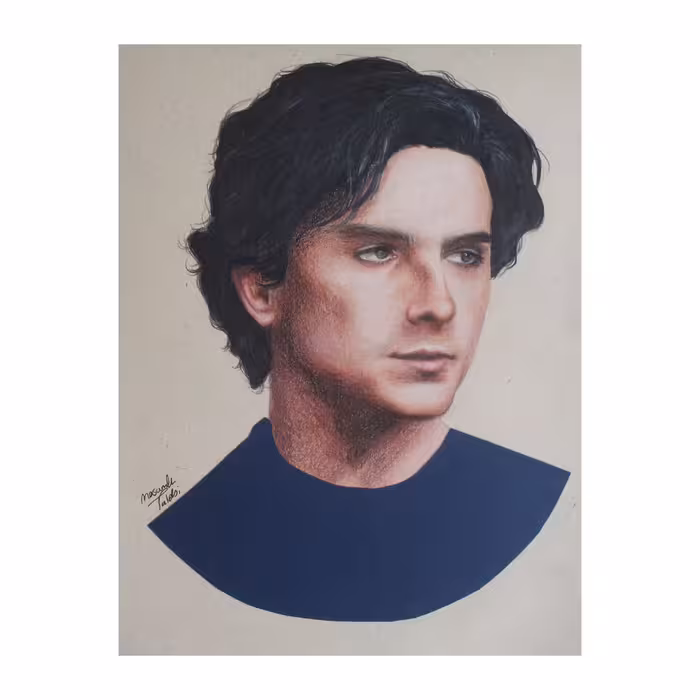 نقاشی مداد رنگی مدل تیموتی شالامه کد 01