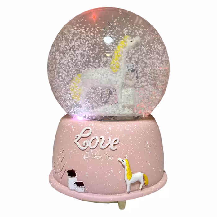 گوی موزیکال مدل پمپی شاهزاده و اسب طرح Love کد PA4045