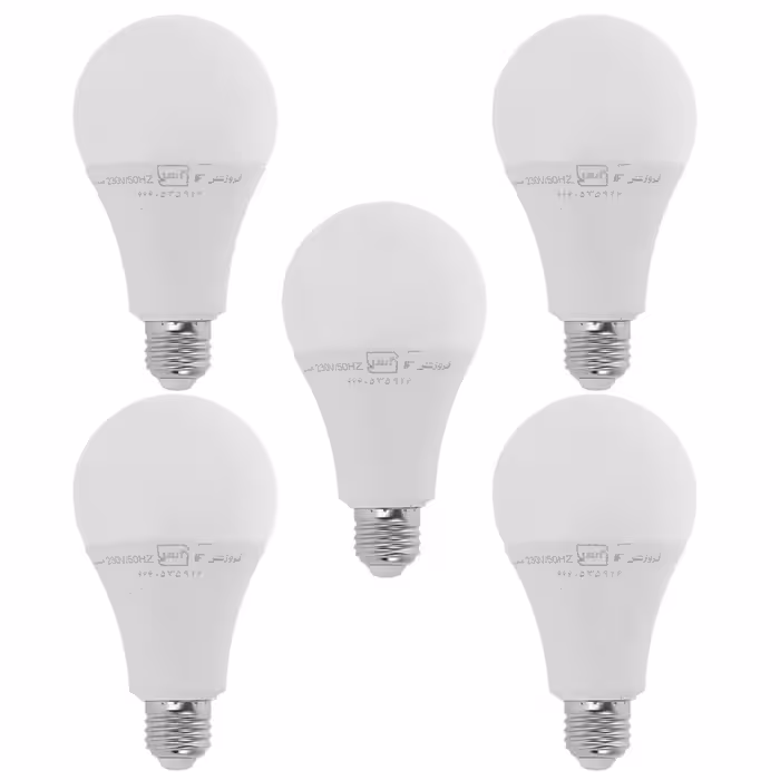 لامپ ال ای دی 15 وات فروزش مدل i20 پایه E27 بسته 5 عددی