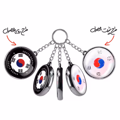 جاکلیدی خندالو طرح پرچم کره جنوبی مدل دوطرفه کد 2055420550