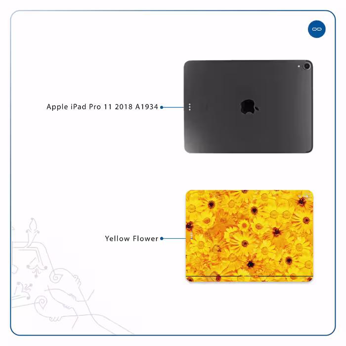 برچسب پوششی ماهوت مدل Yellow-Flower مناسب برای تبلت اپل iPad Pro 11 2018 A1934