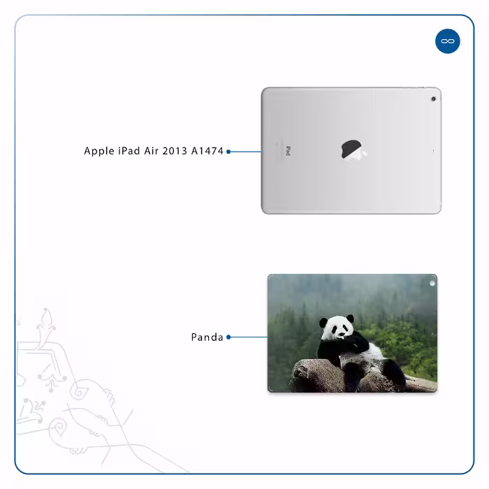 برچسب پوششی ماهوت مدل Panda مناسب برای تبلت اپل iPad Air 2013 A1474