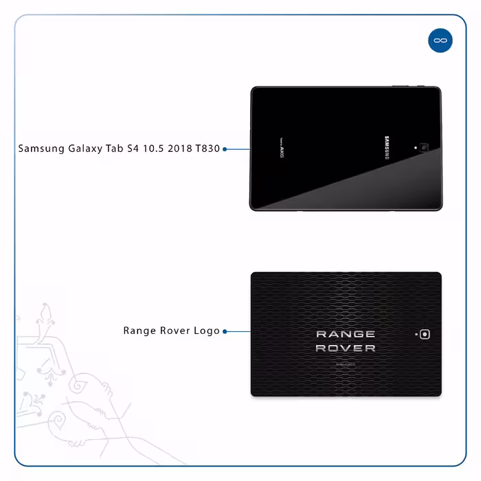 برچسب پوششی ماهوت مدل Range-Rover-Logo مناسب برای تبلت سامسونگ Galaxy Tab S4 10.5 2018 T830