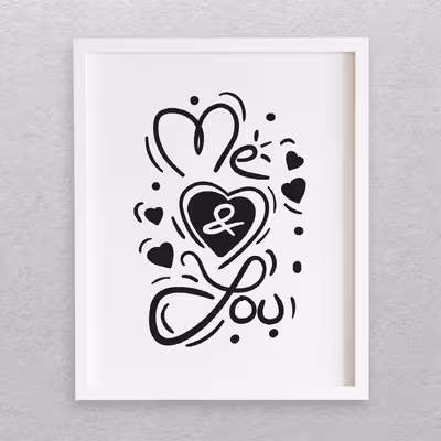 تابلو مدل نوشته انگلیسی طرح ME AND YOU کد 328