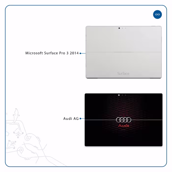 برچسب پوششی ماهوت مدل Audi AG مناسب برای تبلت مایکروسافت Surface Pro 3 2014
