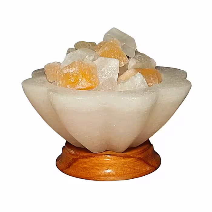 آباژور سنگ نمک مدل سـتاره ای پـایه چـوبی کـد 420