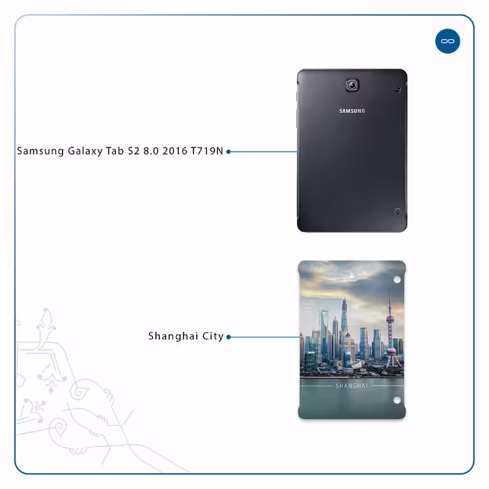 برچسب پوششی ماهوت مدل Shanghai City مناسب برای تبلت سامسونگ Galaxy Tab S2 8.0 2016 T719N