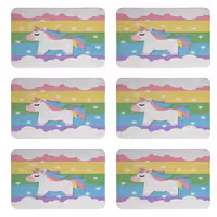 زیربشقابی طرح یونی کورن کد 8266 مجموعه 6 عددی | کالا مکس