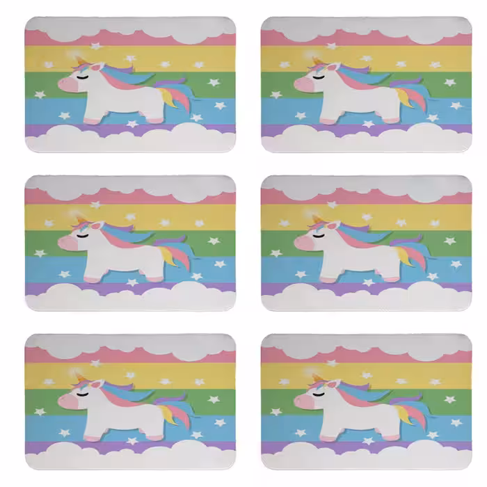 زیربشقابی طرح یونی کورن کد 8266 مجموعه 6 عددی | کالا مکس