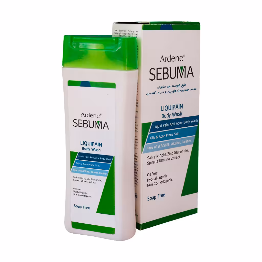 مایع شوینده غیر صابونی بدن آردن سبوما مناسب پوست چرب و دارای آکنه مدل LIQUIPAIN حجم 250 میلی لیتر