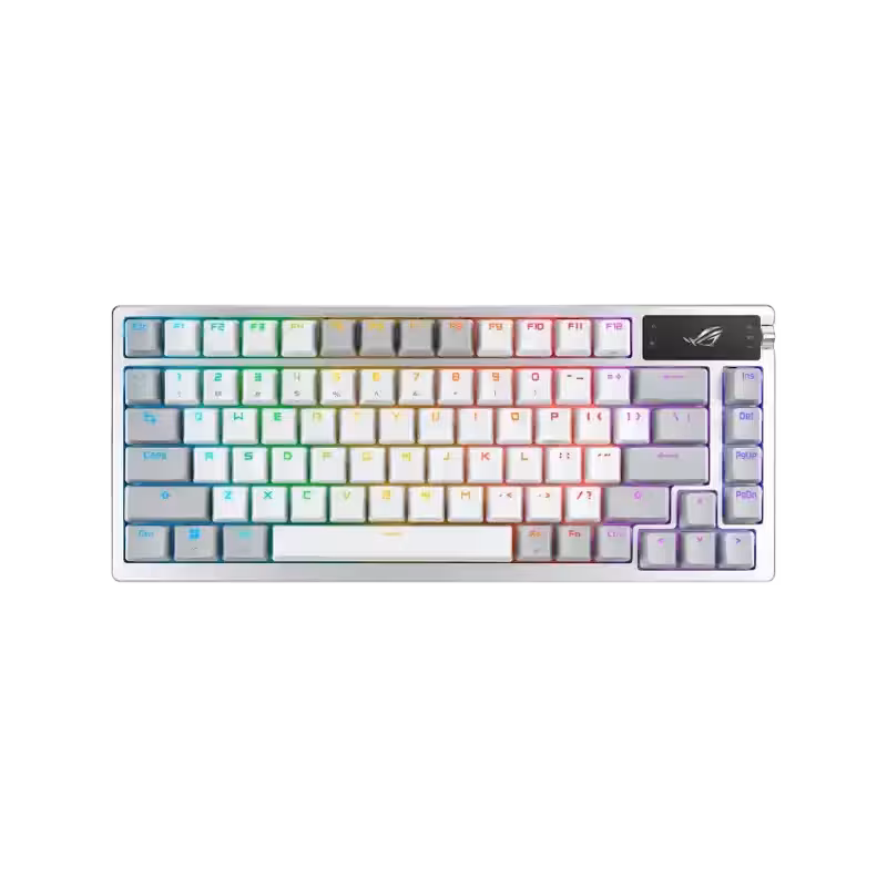 ASUS ROG Azoth White | با سوییچ مکانیکی NX و نمایشگر OLED