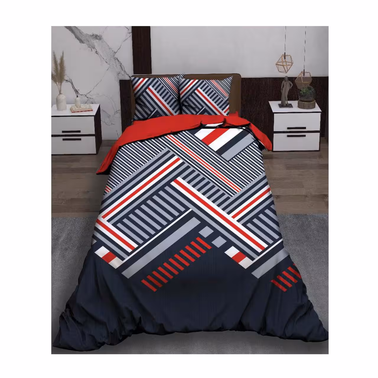 سرویس روتختی یک نفره کارینا مدل سه بعدی 5 تکه کد 1198