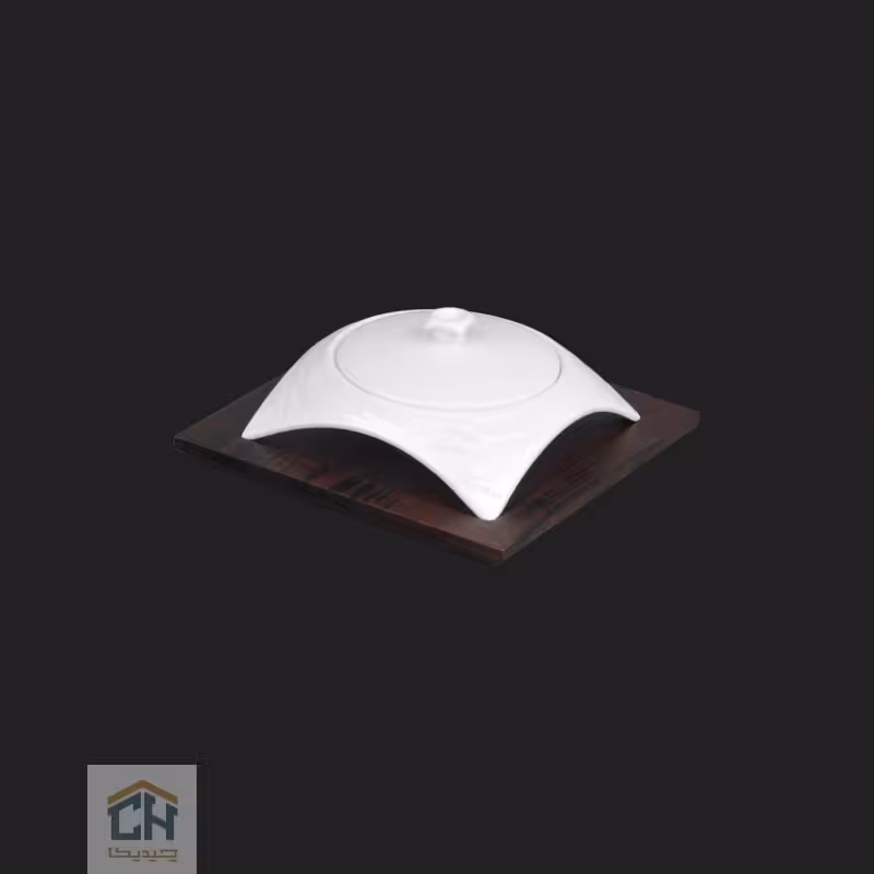 مربا خوری سرامیکی زیر چوبی گلدکیش طرح Wave مدل G109315