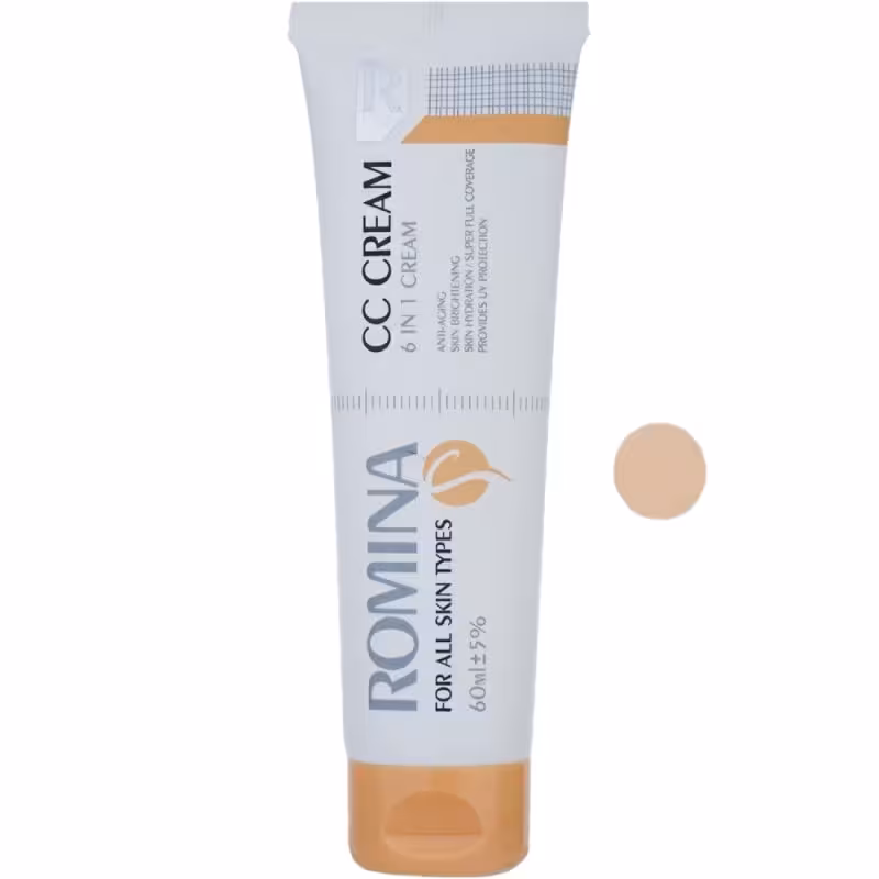 کرم پودر CC رومینا شماره 1 حجم 60 میلی لیتر  Romina CC Cream 6 In1 Cream 60 mil