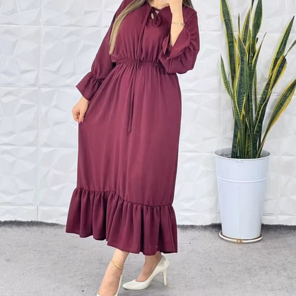 پیراهن بلند آنجل جنس ابروبادی گرم بالا و خنک فری سایز از 38 تا46