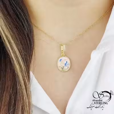 گردنبند استیل مدرن طرح گندوم کد 18861